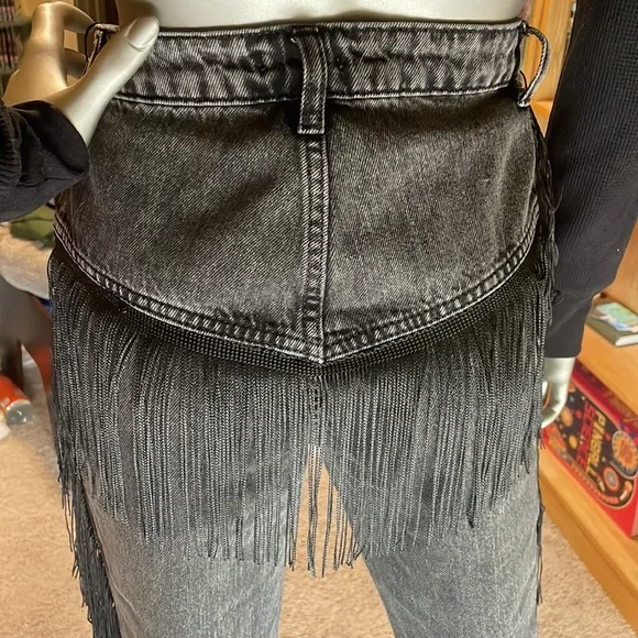 Nasty Gal Fringe Cropped High Waisted Jeans - Picture 9 of 13